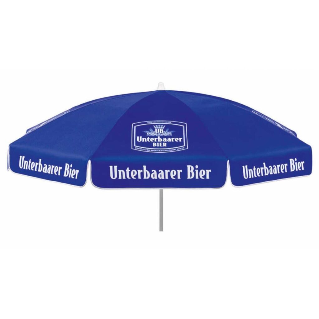 Sonnenschirme mit Logo bedrucken mit WIPEX Werbeartikel, günstig und